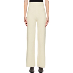 Off White Ribbed Lounge Pants 231520F086001