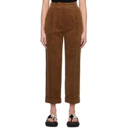 Brown One Tuck Trousers 231520F087005