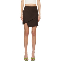 Brown Wrapped Miniskirt 231520F090003