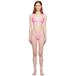 Pink Double Strap Bikini 231528F105009