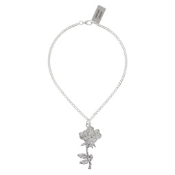 Silver Rose Small Chain Necklace 231529F023012