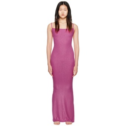 Pink Soft Lounge Shimmer Maxi Dress 231545F055007