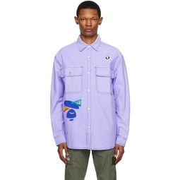Purple Embroidered Shirt 231547M192025