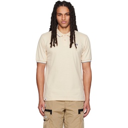 Beige Embroidered Polo 231547M212002