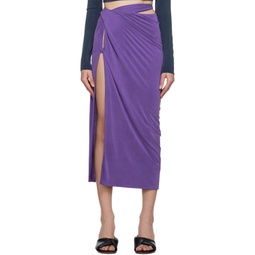 Purple Le Raphia La Jupe Espelho Midi Skirt 231553F092006