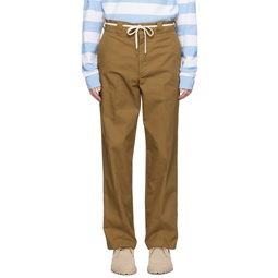 Brown Drawstring Trousers 231572M191001