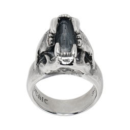 Silver Puma Skull Ring 231573M147006
