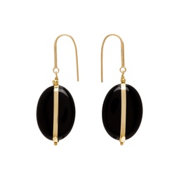 Gold   Black Drop Earrings 231600F022016
