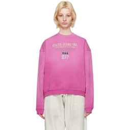 Pink Distressed Sweatshirt 231603F098002