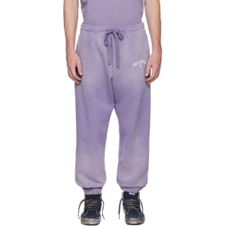Purple Printed Sweatpants 231603M190001