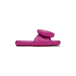 Pink Bow Padded Slides 231607F124011