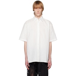 White Crumpled Effect Shirt 231617M192001