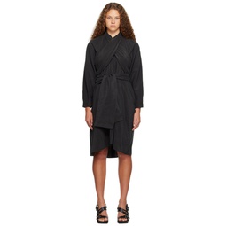 Black Knotted Midi Dress 231646F054013
