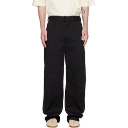 Black Twisted Trousers 231646M191000