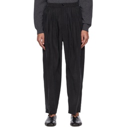 Gray Pleated Trousers 231646M191018