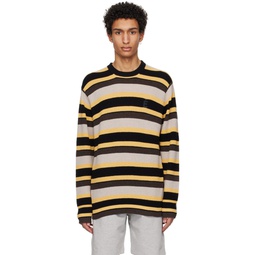 Yellow Striped Sweater 231647M201006