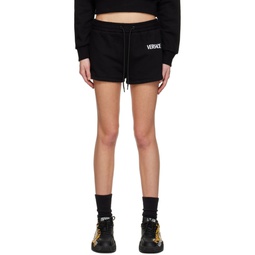 Black Embroidered Shorts 231653F088008