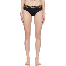 Black Greca Border Bikini Bottom 231653F105022