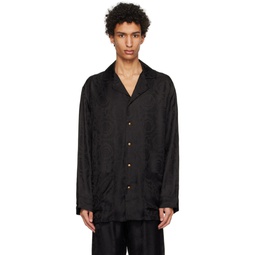 Black Barocco Pyjama Shirt 231653M218006