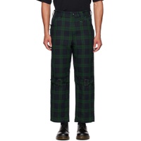 Black   Green PTB Trousers 231668M213001
