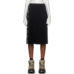Black Pleated Midi Skirt 231669F092001