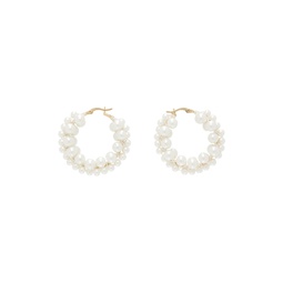 Gold   White Cooper Earrings 231683F022010