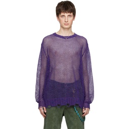 Purple Oversized Sweater 231699M201004