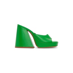 Green Slice Heeled Sandals 231708F125000