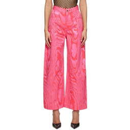 Pink Wide Leg Trousers 231714F087004