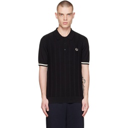 Black Tipping Texture Polo 231719M212004