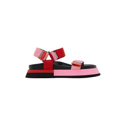 Pink   Red Logo Tape Sandals 231720F124073