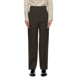 Brown Garment Dyed Trousers 231731F087023