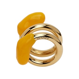 Gold   Orange Double Fusillo Ring 231736F024000