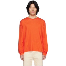 Orange Reversible Long Sleeve T Shirt 231736M213004