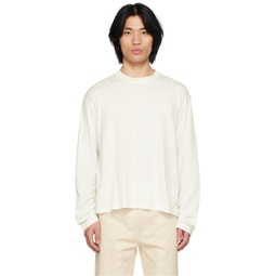 White Striped Long Sleeve T Shirt 231736M213005