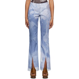 Blue Handy Jean Print Jeans 231752F087006