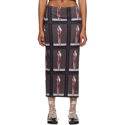 Black The Lady In Red Maxi Skirt 231752F093002