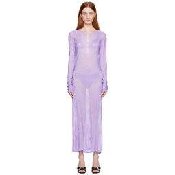 Purple Cutout Midi Dress 231761F055008