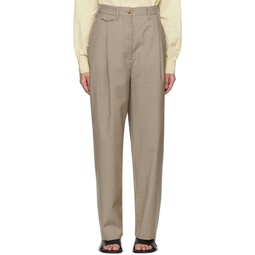 Taupe Straight Leg Trousers 231771F087002