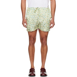 Yellow Floral Shorts 231772M193001