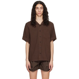 Brown Camp Collar Shirt 231775M192011