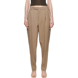 SSENSE Exclusive Beige Pleated Trousers 231776F087017