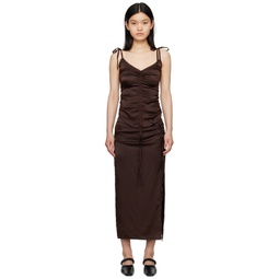 Brown Ruched Camisole 231790F111007