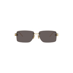 Gold Rectangular Sunglasses 231798F005052