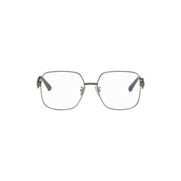 Gunmetal Square Glasses 231798M133016