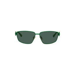 Green Rectangular Sunglasses 231798M134023