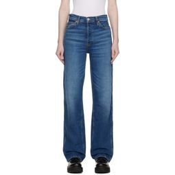 Blue 90s High Rise Loose Jeans 231800F069014