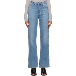 Blue 90s High Rise Loose Jeans 231800F069031