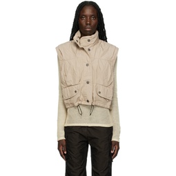 Beige Exhale Puffer Vest 231803F068001