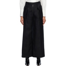 Black Pleated Trousers 231803F087010